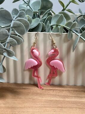 Pink Flamingo Dangle Earrings